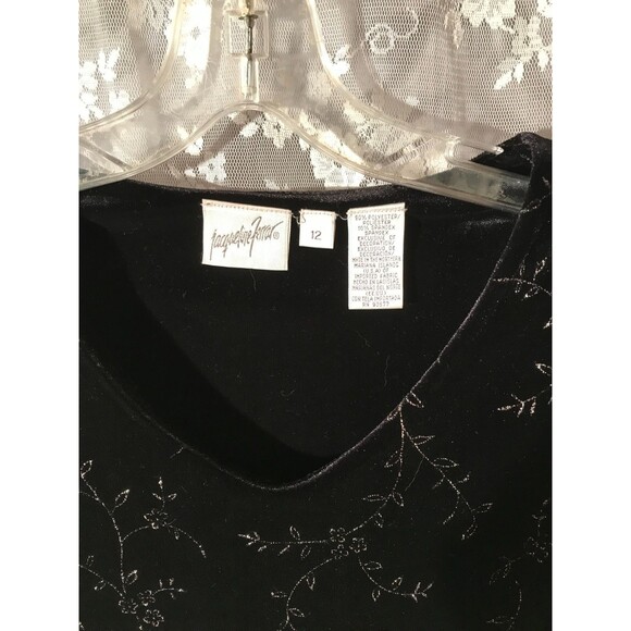 Vintage 90s Velvet Mini Dress Size Large 1990s Retro Whimsigoth Goth Celestial - Picture 6 of 8